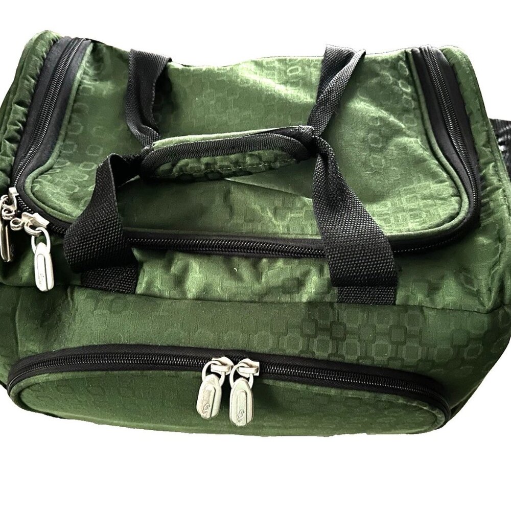 Atlantic Carry-on Travel Bag Overnight Luggage Tote Green w/ Handles and Strap - Picture 10 of 10